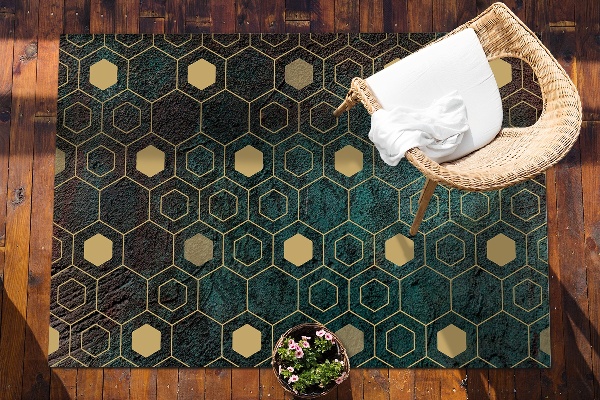 Covor de terasă model hexagonal