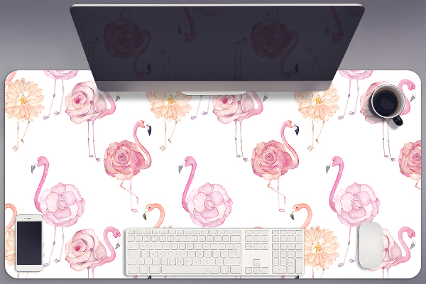 Mapa de birou Flamingos și flori