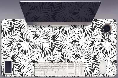 Mapa de birou frunze alb-negru
