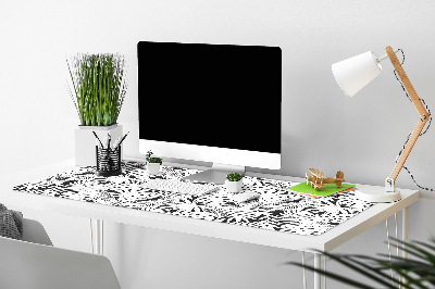 Mapa de birou frunze alb-negru