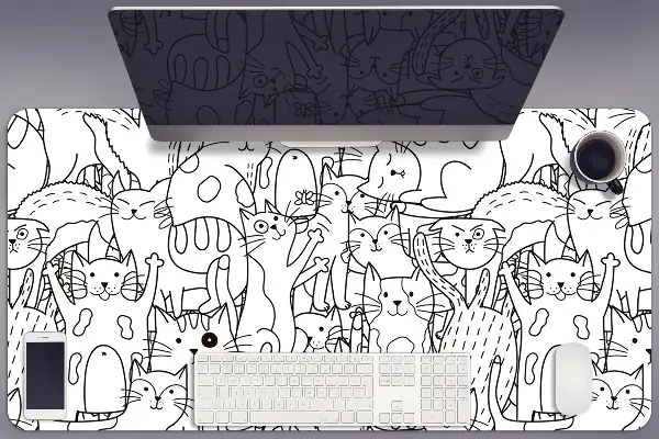 Mapa pentru birou Pisicile în stilul de Doodle
