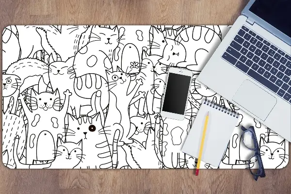 Mapa pentru birou Pisicile în stilul de Doodle