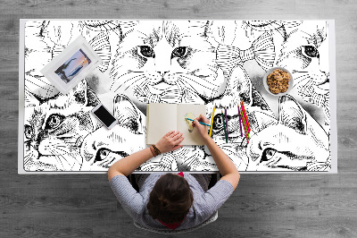Mapa de birou pisici schițate