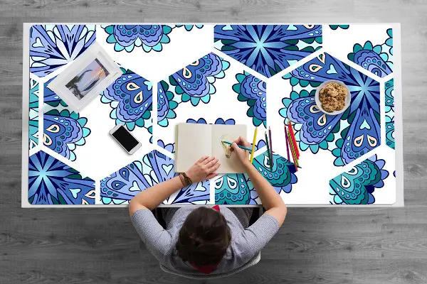 Mapa pentru birou flori hexagonale