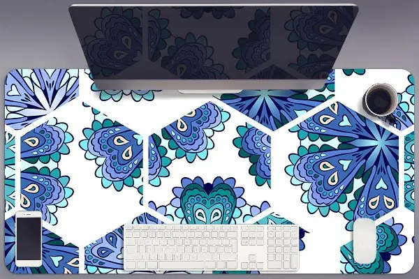 Mapa pentru birou flori hexagonale