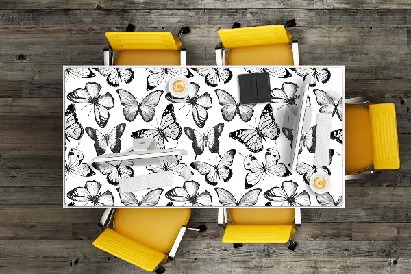 Mapa birou fluture alb-negru