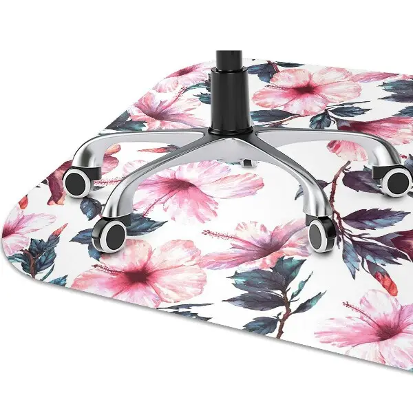 protectie podea scaun birou flori de hibiscus