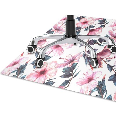 protectie podea scaun birou flori de hibiscus