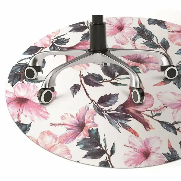 protectie podea scaun birou flori de hibiscus