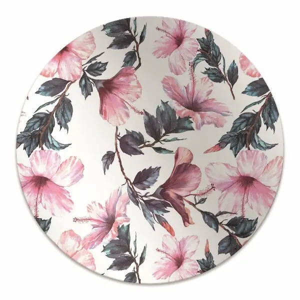 protectie podea scaun birou flori de hibiscus