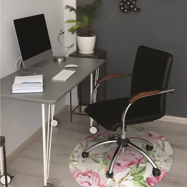 Covoras pentru protectie pardosea bujori roz