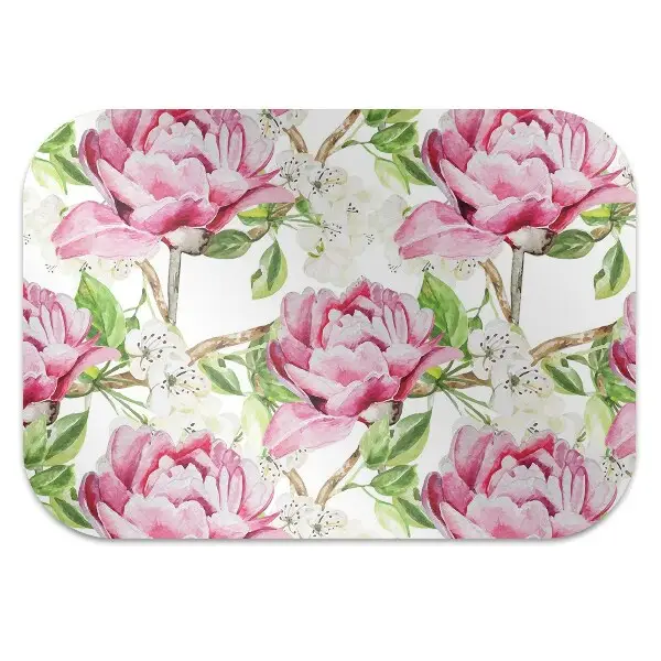Covoras pentru protectie pardosea bujori roz