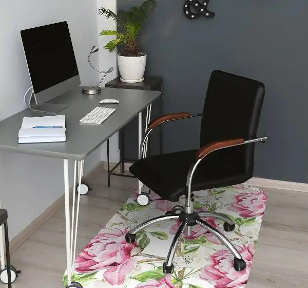 Covoras pentru protectie pardosea bujori roz