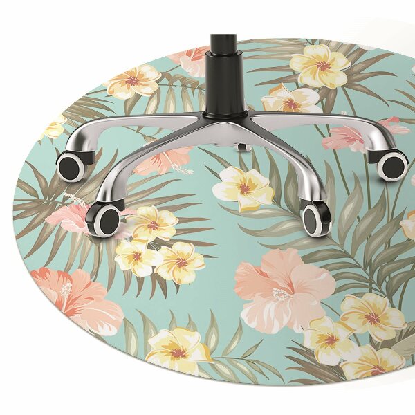 protectie podea scaun birou flori pastel