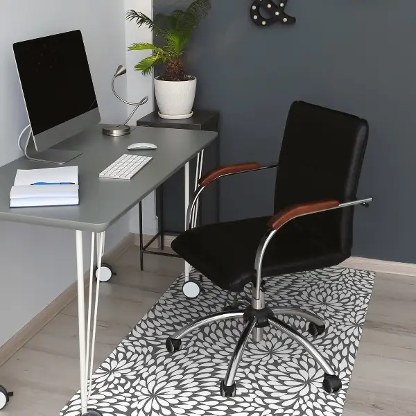 Covoras pentru protectie pardosea floare negru