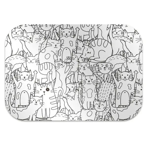 Covoras pentru protectie pardosea Pisicile în stilul de Doodle