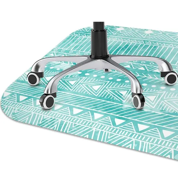 protectie podea birou turcoaz geometric