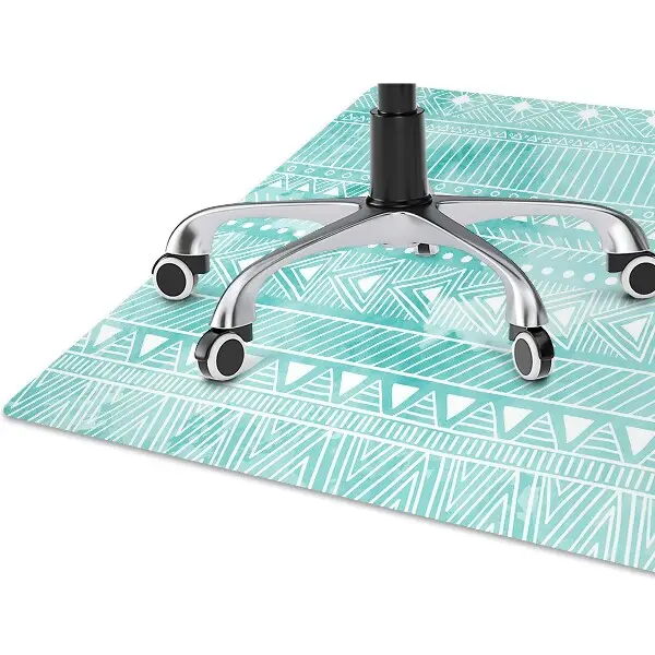 protectie podea birou turcoaz geometric