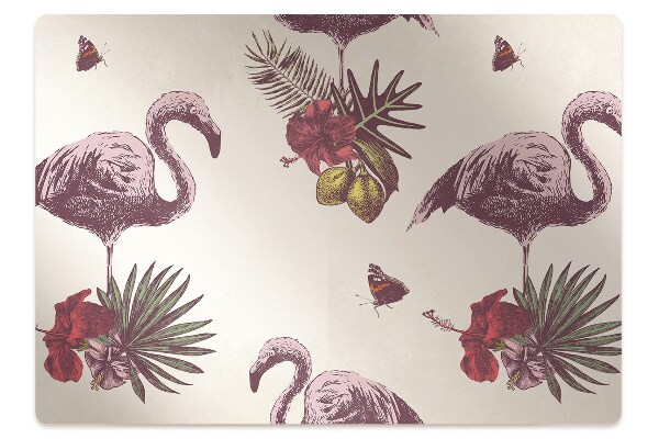 protectie podea scaun birou Flamingos & Hibiscus