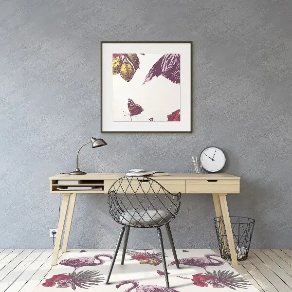 protectie podea scaun birou Flamingos & Hibiscus