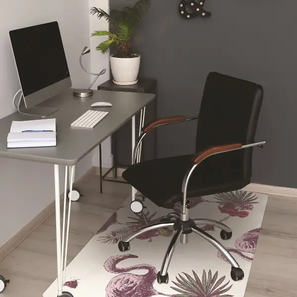 protectie podea scaun birou Flamingos & Hibiscus
