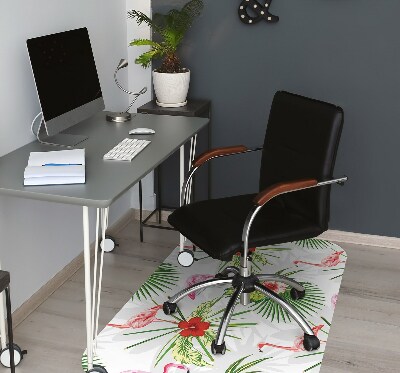 protectie podea scaun birou Flamingos și flori