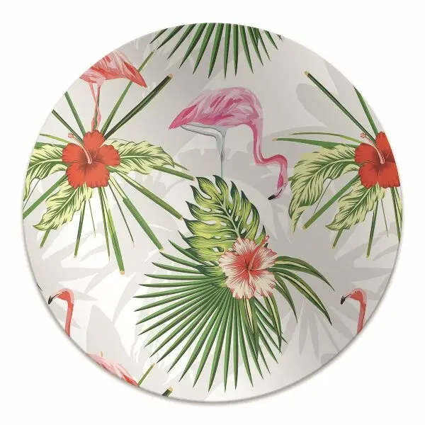 protectie podea scaun birou Flamingos și flori