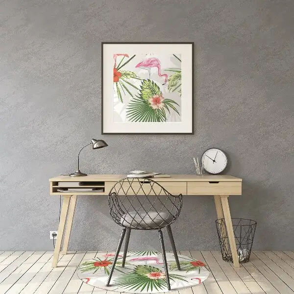 protectie podea scaun birou Flamingos și flori