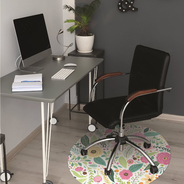Covoras pentru protectie pardosea flori colorate