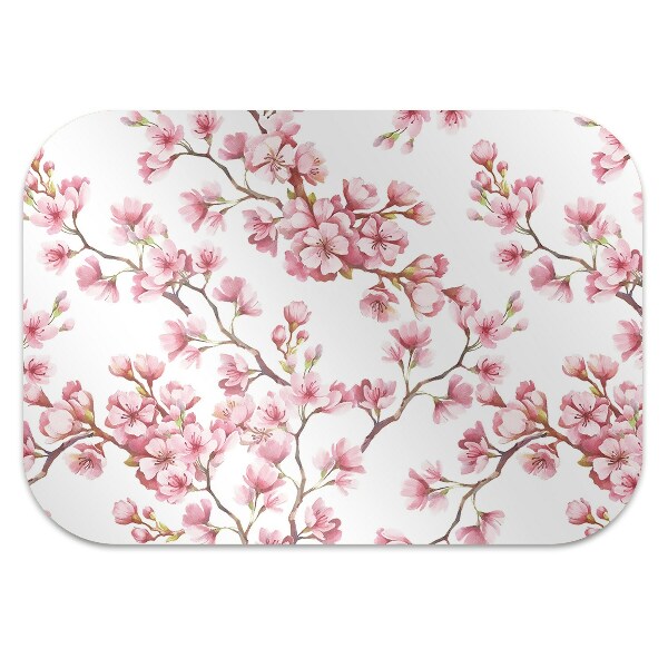 Covoras pentru protectie pardosea flori roz