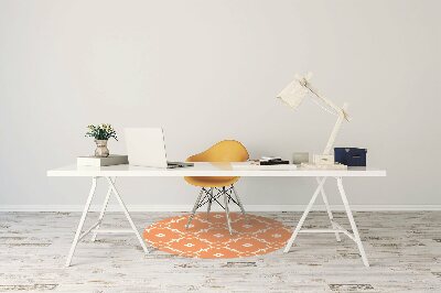 protectie podea scaun birou flori portocalii