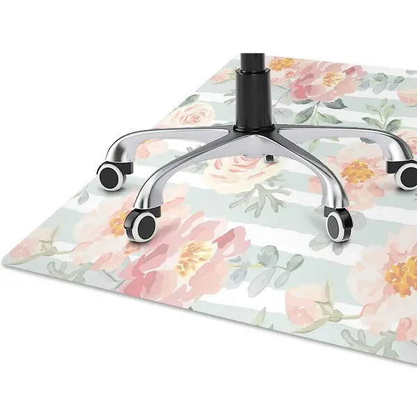 Covoras pentru protectie pardosea flori roz
