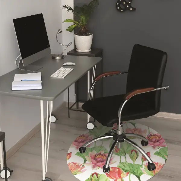 Covoras pentru protectie pardosea Frunzele de flori de lotus