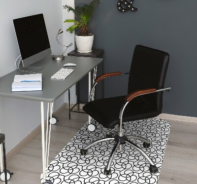 protectie podea scaun birou roți negru și alb