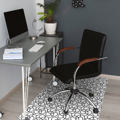 protectie podea scaun birou roți negru și alb
