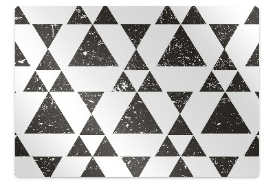 protectie podea scaun triunghiuri negre și albe