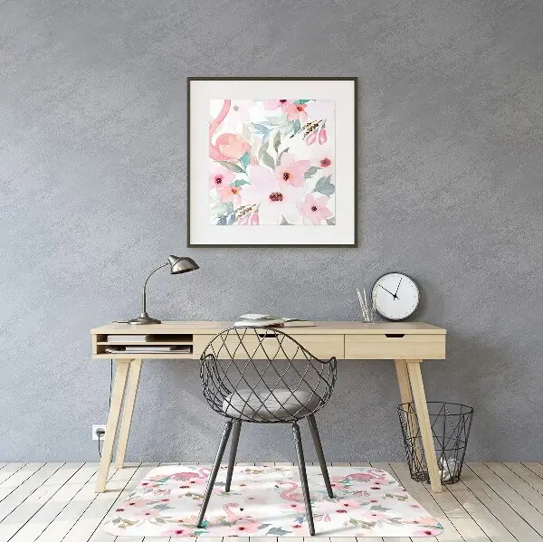 protectie podea scaun birou flori Flamingos