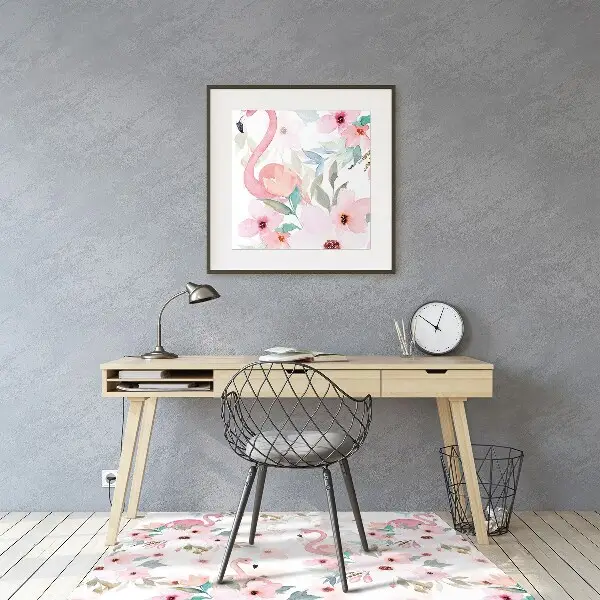 protectie podea scaun birou flori Flamingos