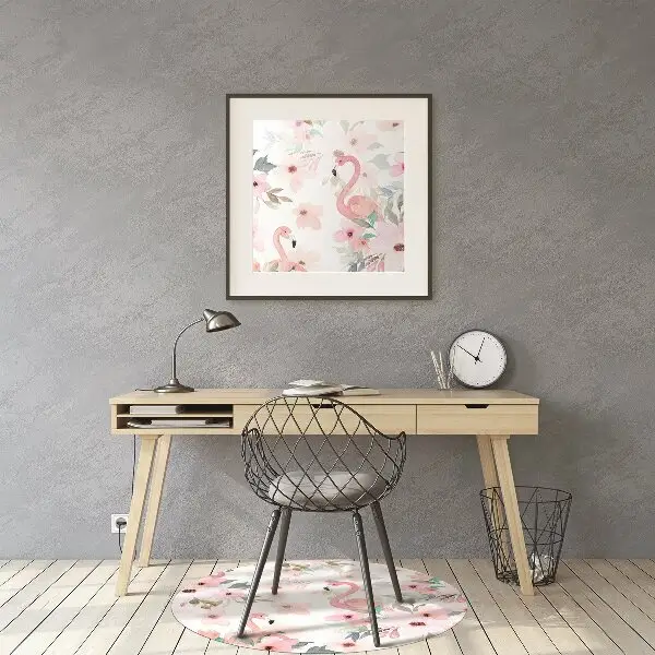 protectie podea scaun birou flori Flamingos