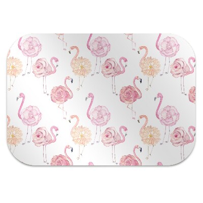 protectie podea birou Flamingos și flori