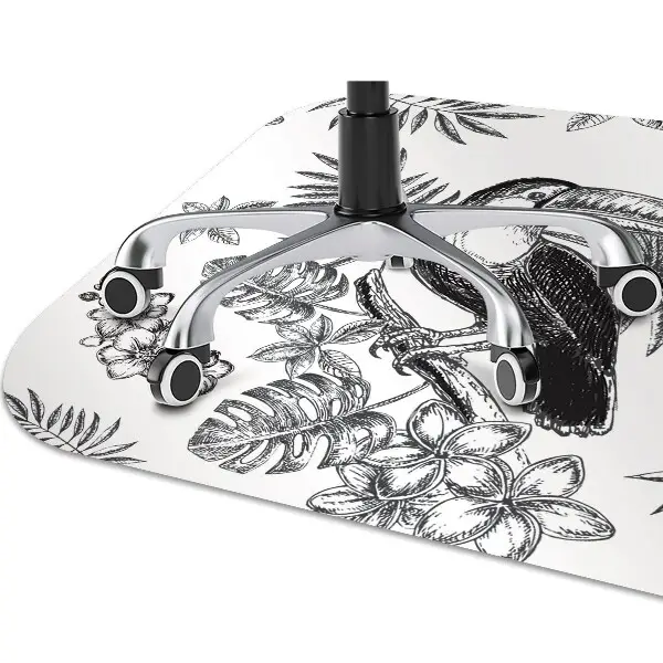 Covoras pentru protectie pardosea Tropical alb-negru