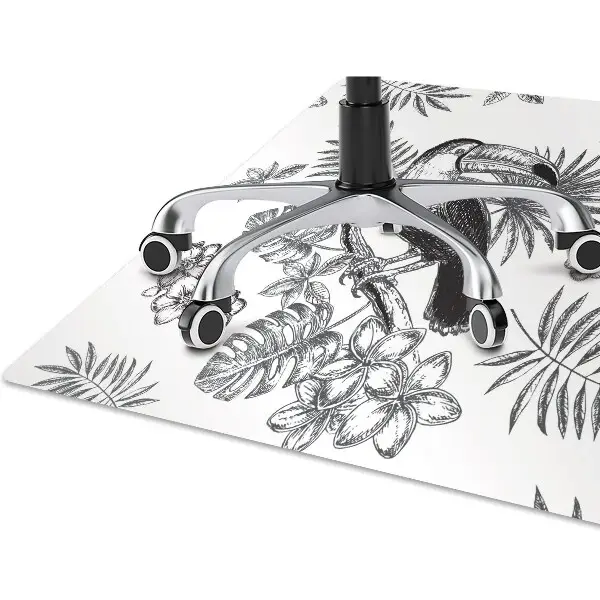 Covoras pentru protectie pardosea Tropical alb-negru
