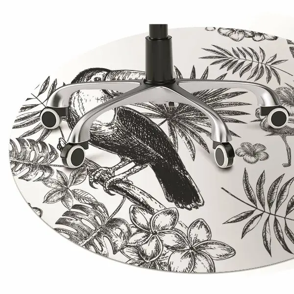 Covoras pentru protectie pardosea Tropical alb-negru