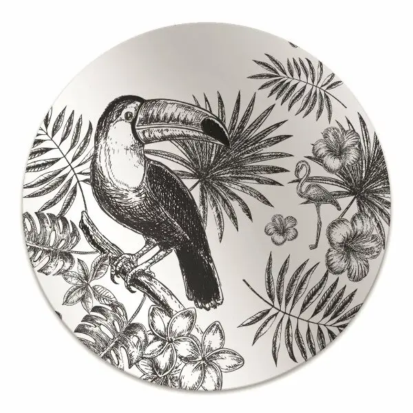Covoras pentru protectie pardosea Tropical alb-negru