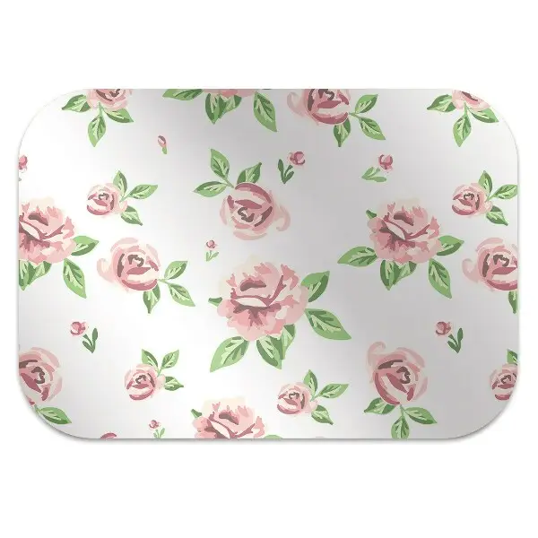 Covoras pentru protectie pardosea flori pastel