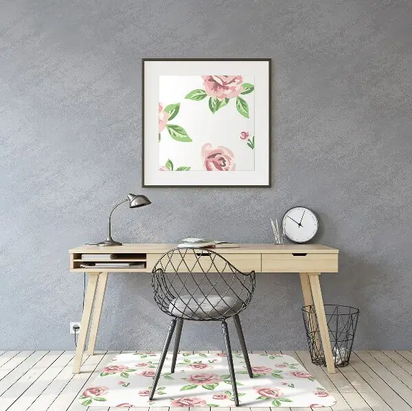 Covoras pentru protectie pardosea flori pastel