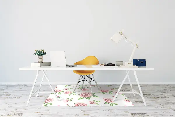 Covoras pentru protectie pardosea flori pastel