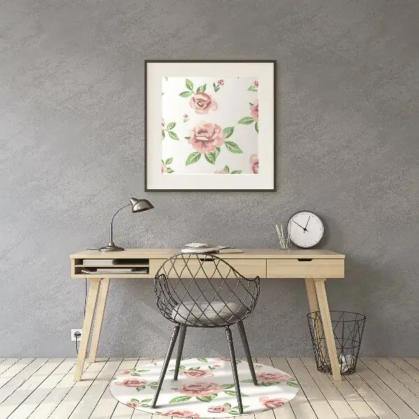 Covoras pentru protectie pardosea flori pastel