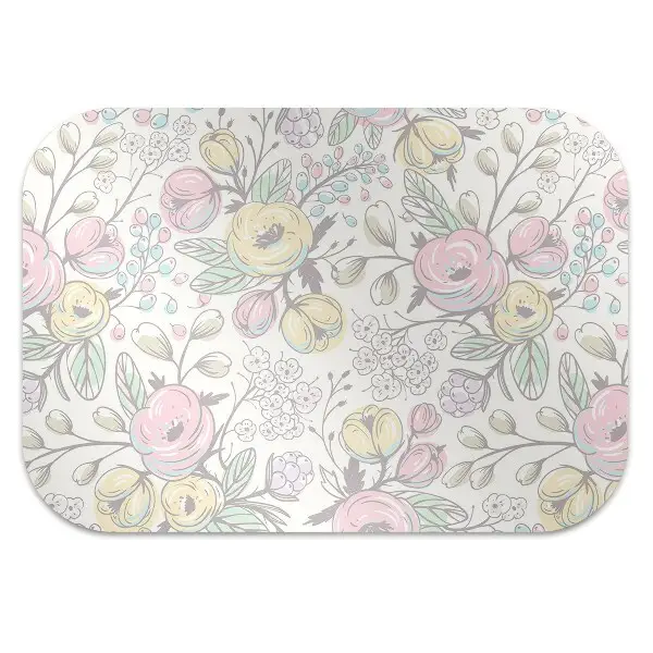 protectie podea scaun birou flori colorate