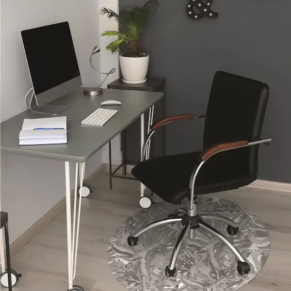 Covoras pentru protectie pardosea frunze gri